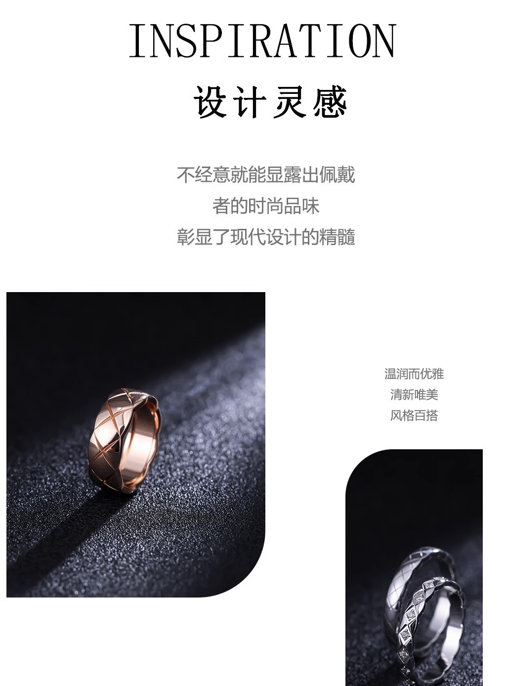 菱格满钻戒指女18K金钻石白金排钻戒时尚个性情侣对戒小众设计感详情2