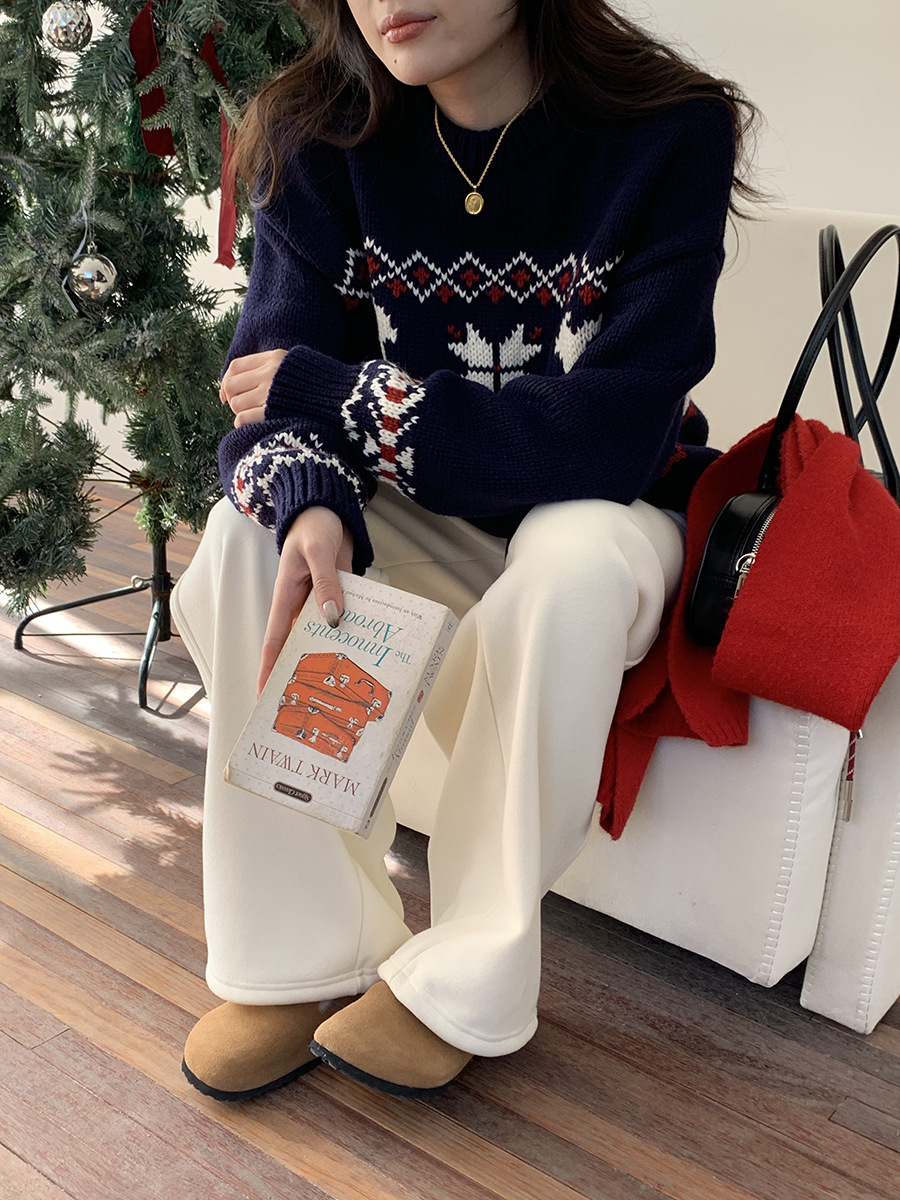 3thMorning撞色抽绳小狗刺绣宽松束脚阔腿加绒卫裤ZY2580详情30