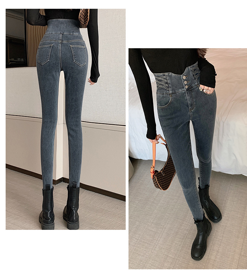 High-waisted jeans for women, new autumn and winter styles, skinny skinny pants, tight-fitting pencil pants, belt-cinching and hip-lifting long pants, trendy pic 31