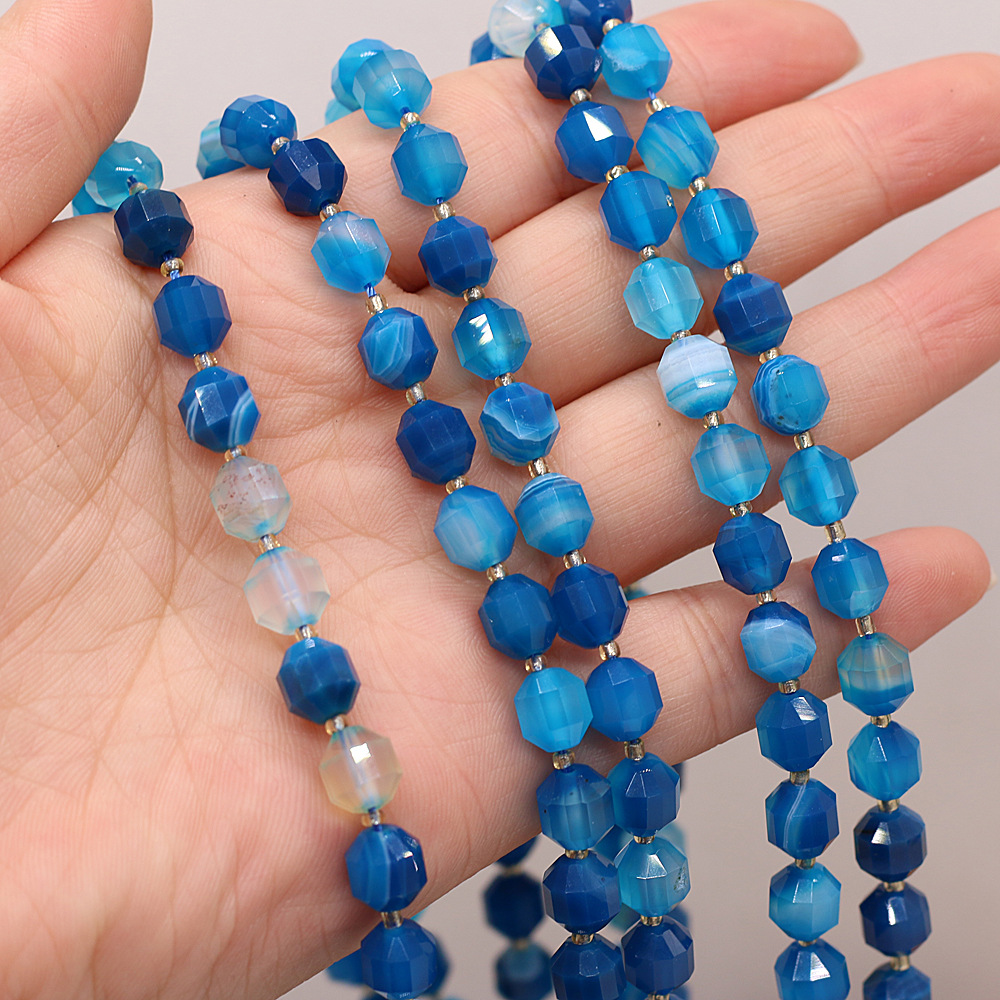 Wholesale of natural rose quartz rough stone cut surface bucket beads, crystal agate, diy jewelry accessories, semi-finished products, handcrafted beads pic 5