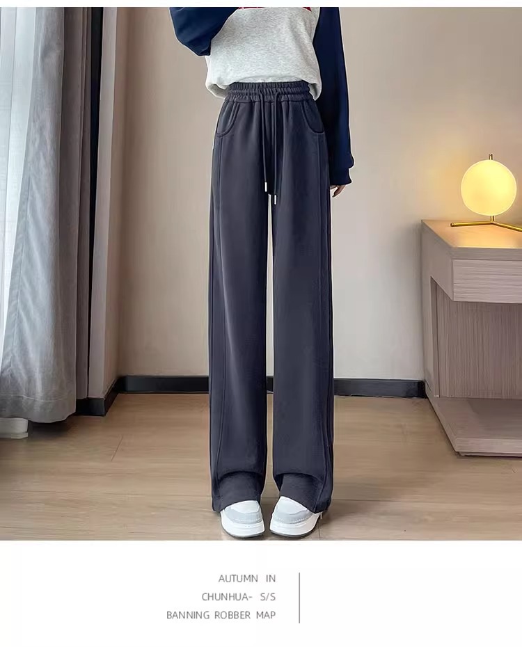 阔腿裤女2025新款春秋款运动直筒休闲裤小个子窄版显瘦垂感香蕉裤详情17