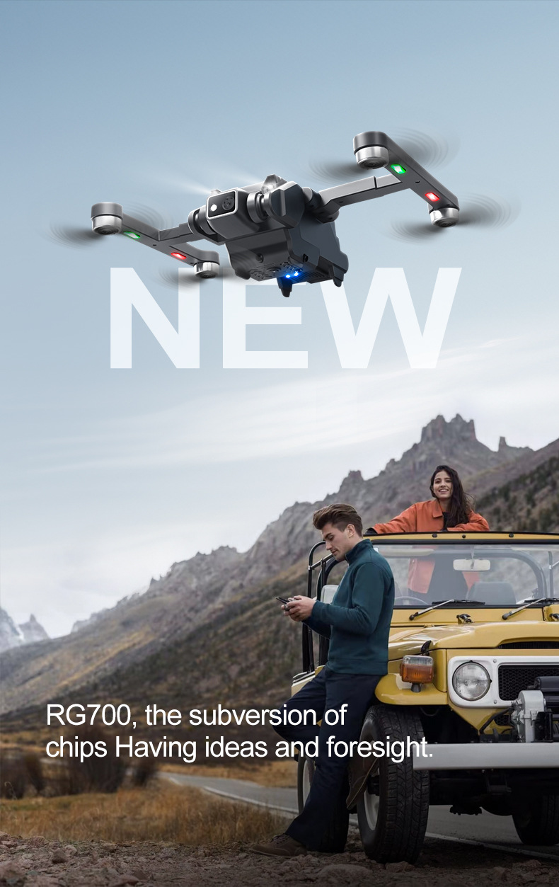 The cross-border new product RG700 quad-axis brushless unmanned aerial vehicle (UAV) for aerial photography, optical flow electronic speed regulation, GPS one-click return flight is for export pic 3