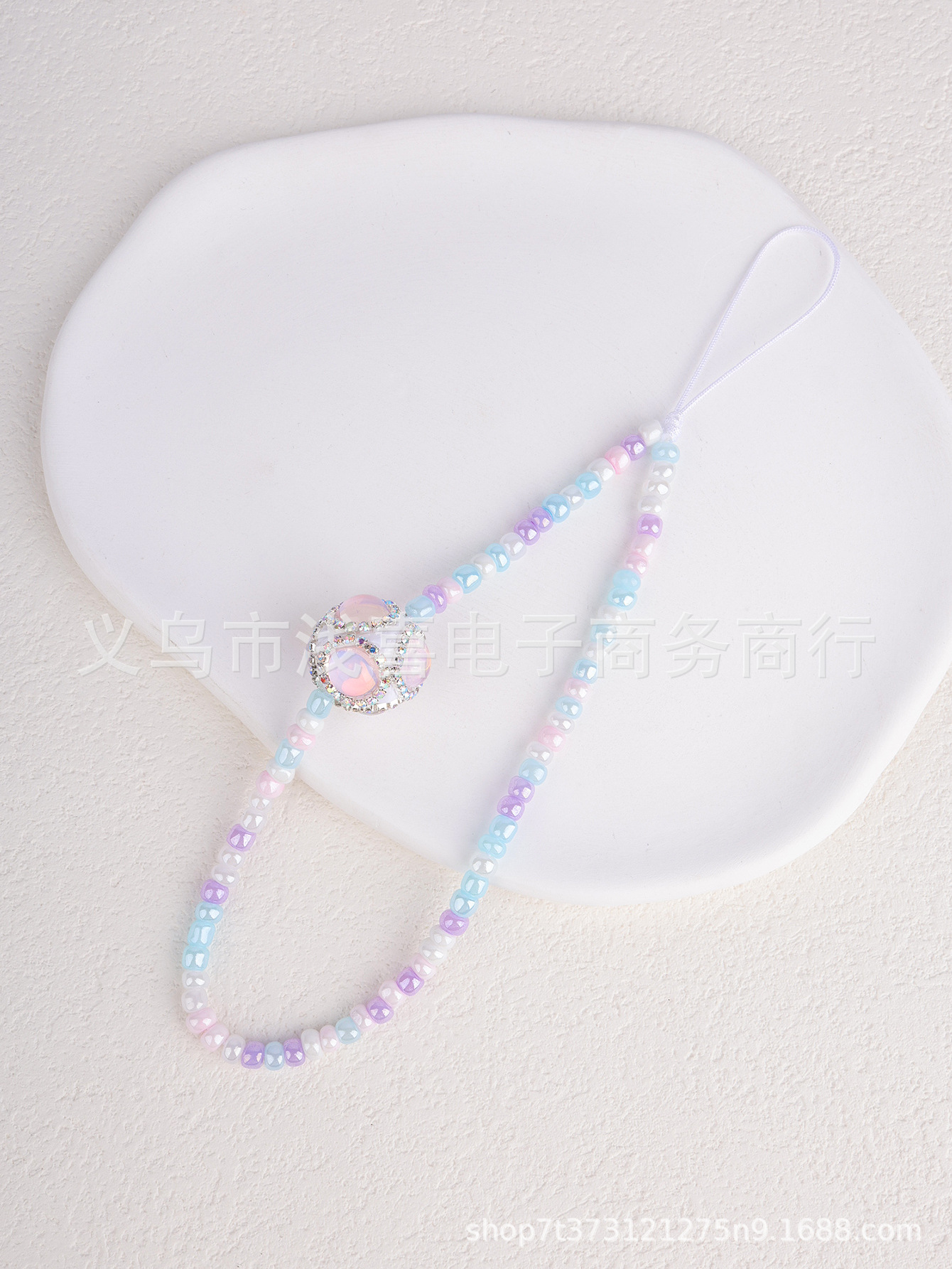 美少女心清新甜心美宝石树脂钻镶嵌手绘手机链串珠手机壳挂链件饰详情6