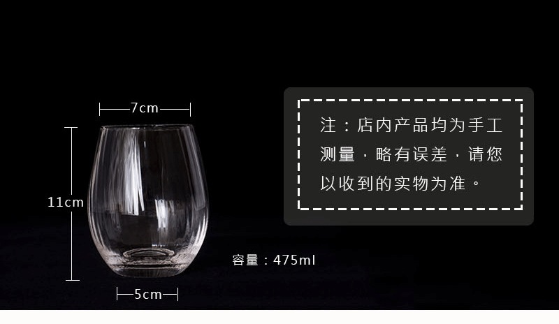 Handcrafted luxurious prism wine glass, crystal glass, Bordeaux Poly aroma wine glass, European vertical striped highball glass pic 44