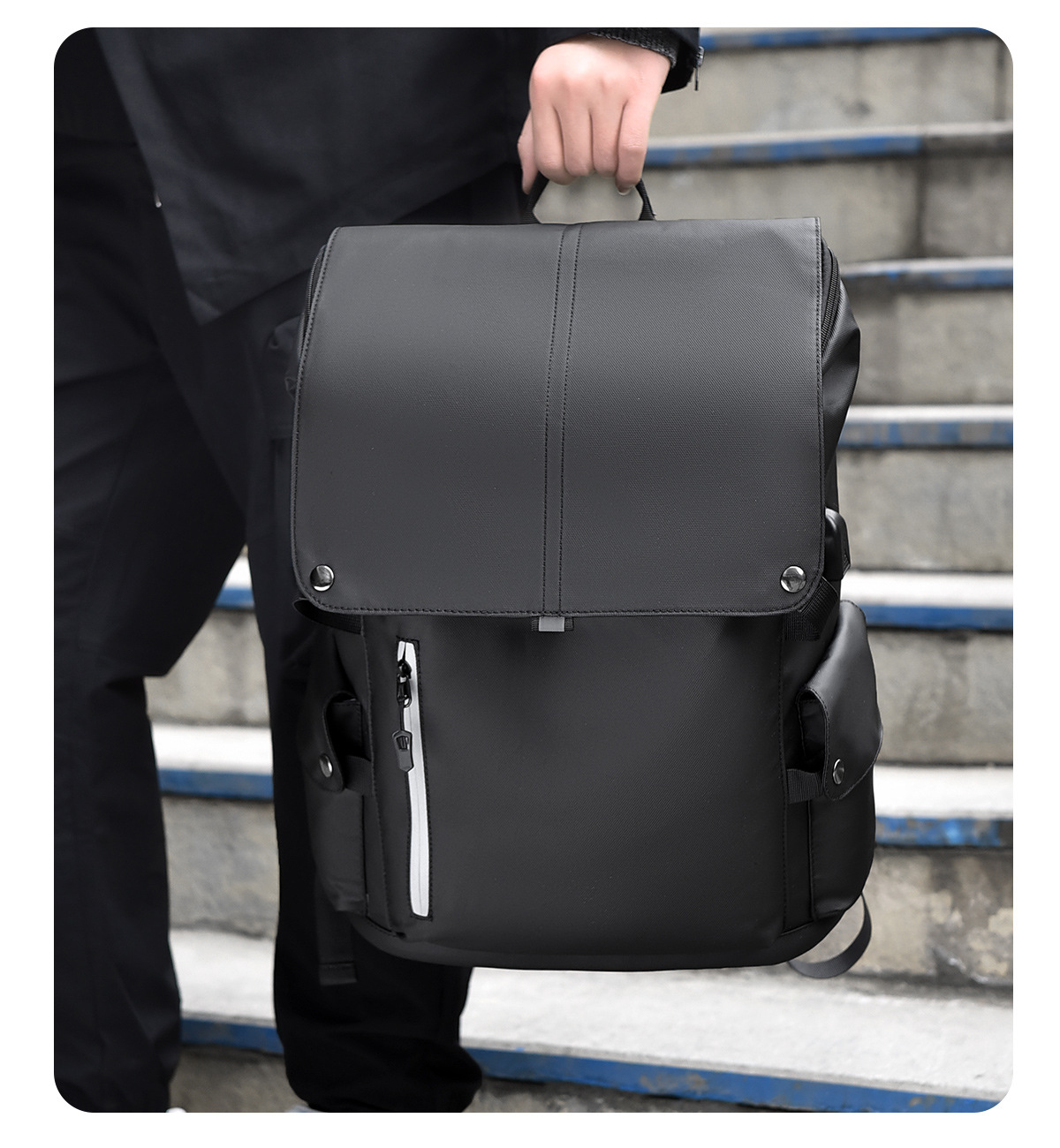 跨境新款轻便双肩背包男士商务休闲电脑包防水旅行包潮学生书包女详情26