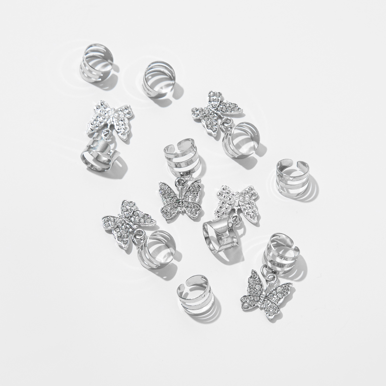 A 10-piece DIY hair accessory buckle set featuring cross-border dreadlocks, open hair bands, hollowed-out five-pointed stars, butterflies and hearts pic 31