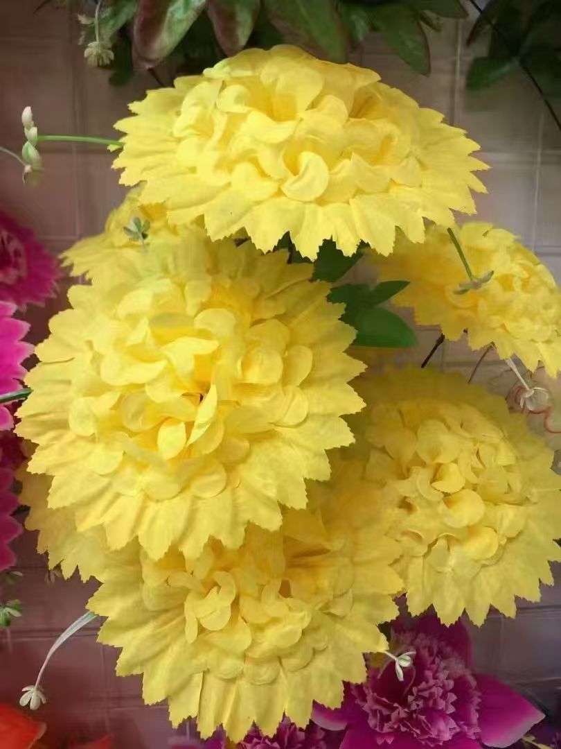 18公分太阳菊花片   清明花  仿真花  绢花塑料花假花祭祀花详情20