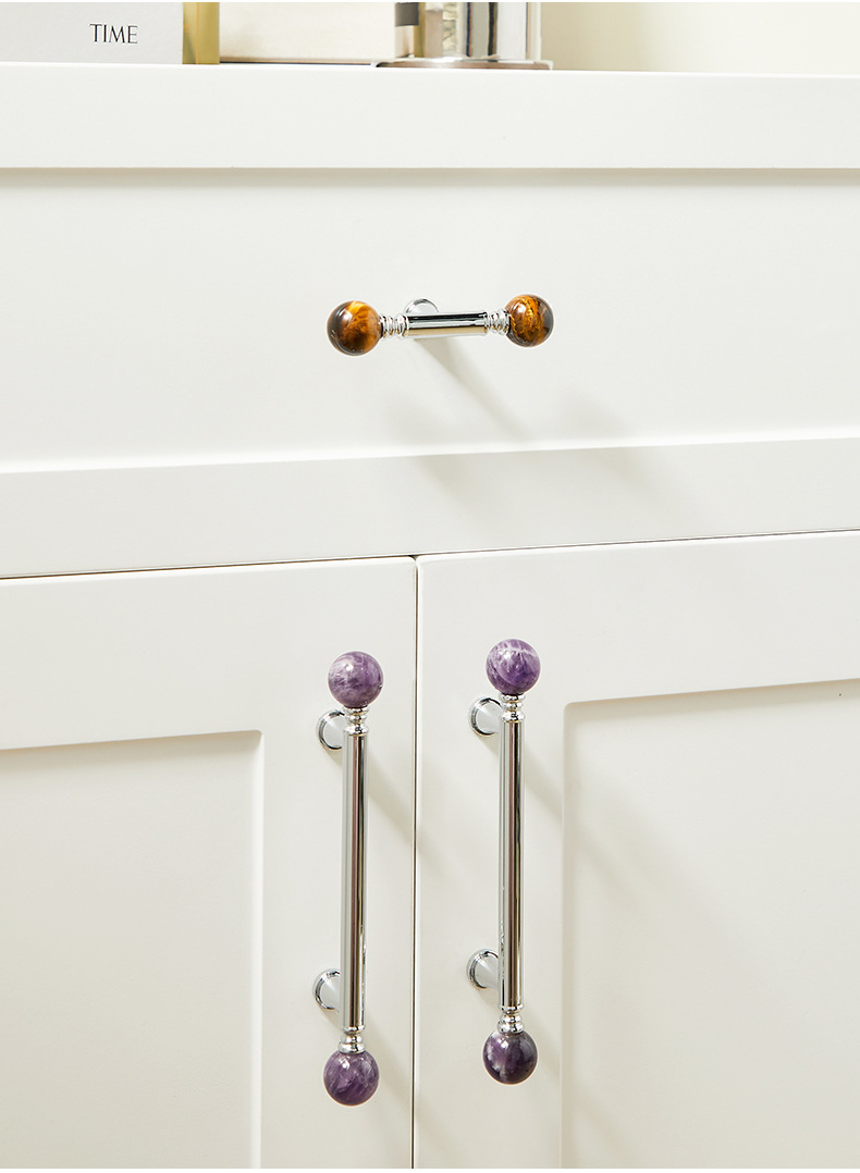 Modern, simple and durable indoor door handle with metal rod, gemstone handle and hardware pull pic 11