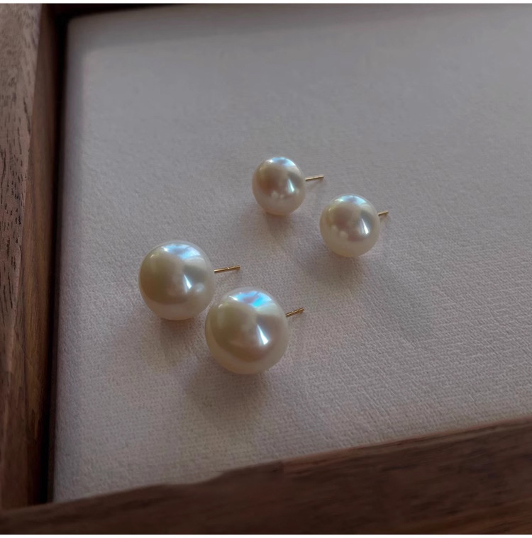 925纯银5A灯泡天然淡水馒头珍珠耳钉女韩国简约大气通勤耳饰E9596详情21
