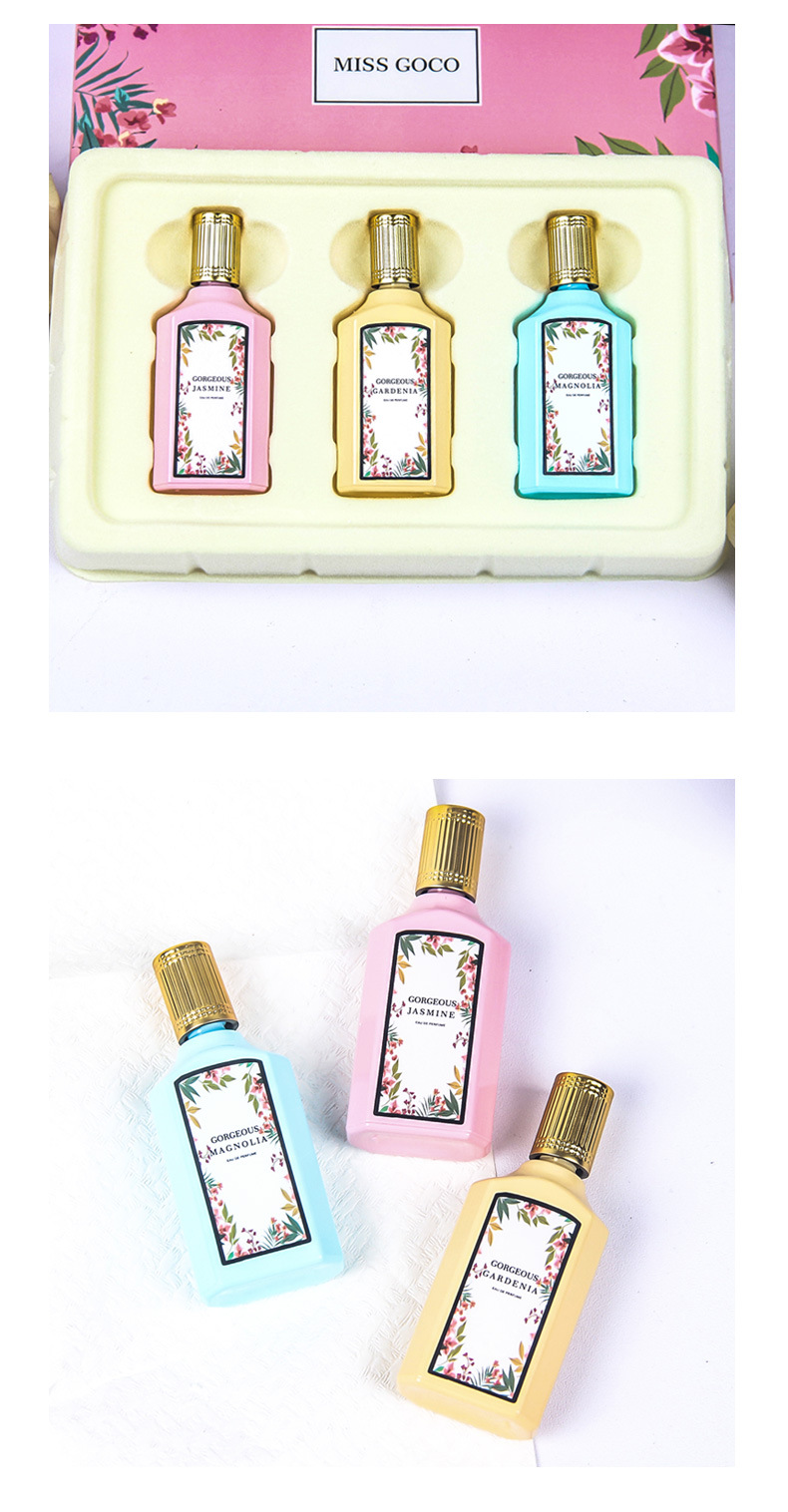 高档大牌女士持久淡香清新绮梦栀子花茉莉Q版梦想花园三件套香水详情8