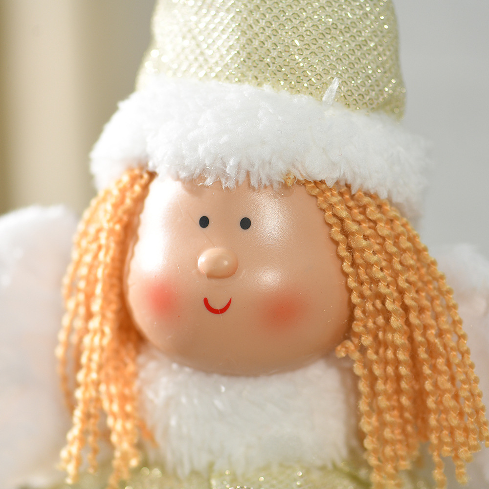 跨境圣诞节卡通玩偶节日橱窗摆件带翅膀小天使布艺毛绒娃娃批发详情3