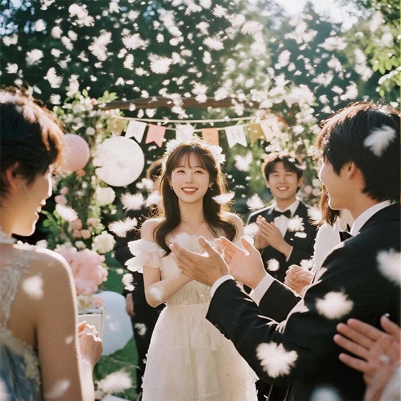 网红羽毛礼炮加量填充礼花炮手持婚礼礼炮枪礼花筒花瓣雨结婚礼炮详情6