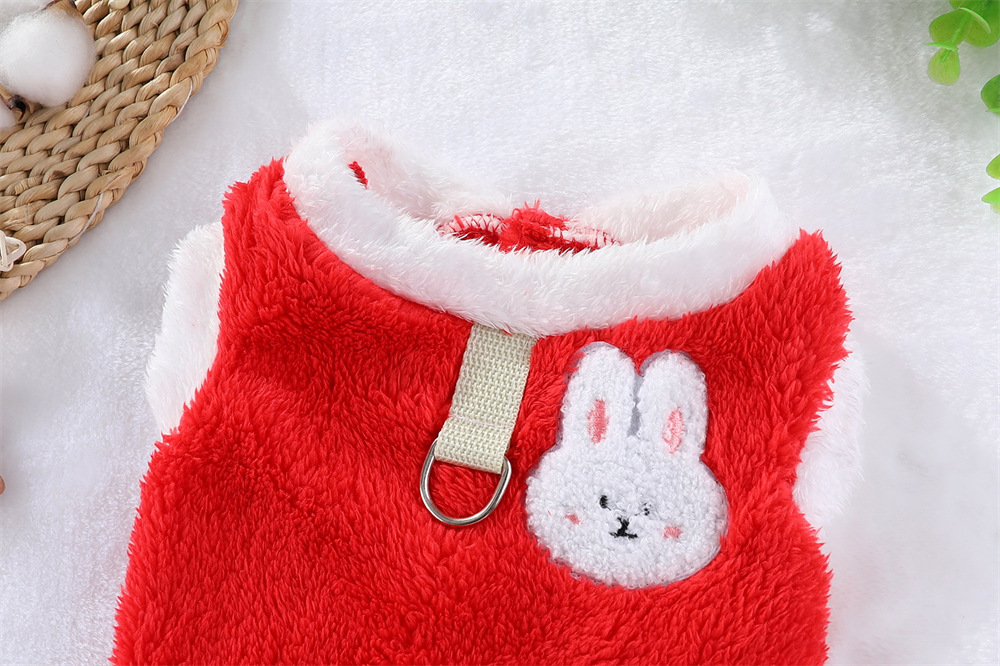 秋冬宠物猫咪衣服狗狗双面绒加厚保暖背心带牵引扣防掉毛中小型犬详情7