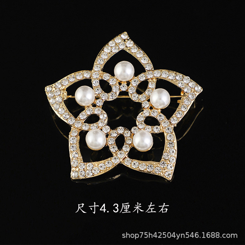 韩版质感胸针女高级感合金胸花轻奢小众镶钻固定防走光别针大衣饰详情34