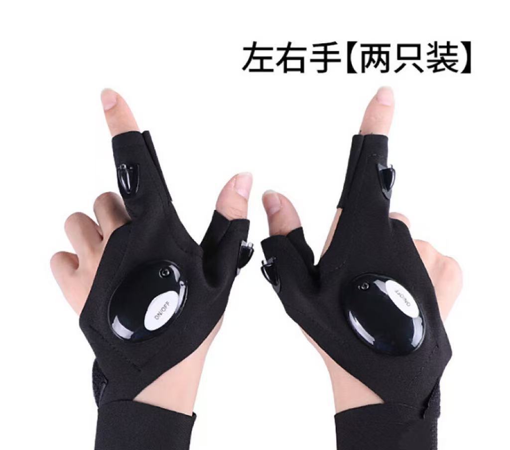 跨境现货LED发光夜钓带灯钓鱼手套 户外照明成人渔具垂钓用品 钓详情4