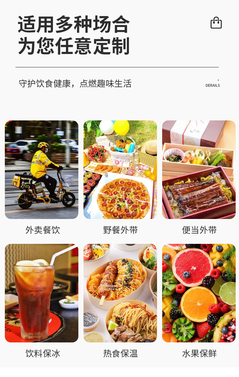 厂家直供无纺布保温袋便当铝箔保鲜冰袋外卖饭盒午餐包现货印LOGO详情8