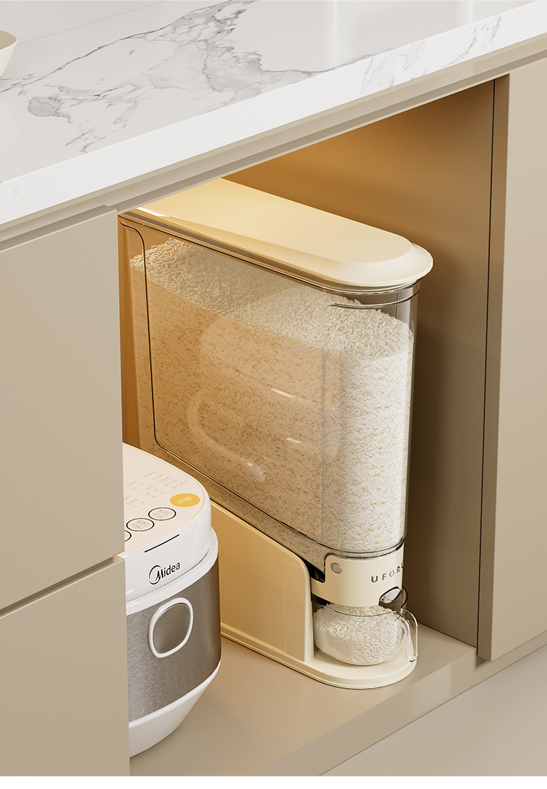 A 20-pound press rice bucket for kitchen countertop, an insect-proof and moisture-proof sealed bucket, a food-grade transparent storage bucket for grains and cereals pic 18