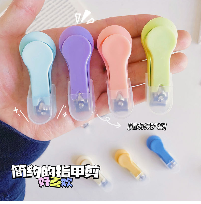 Macaron-colored creative nail clippers, portable nail clippers with protective covers, household anti-splash nail clippers wholesale pic 6