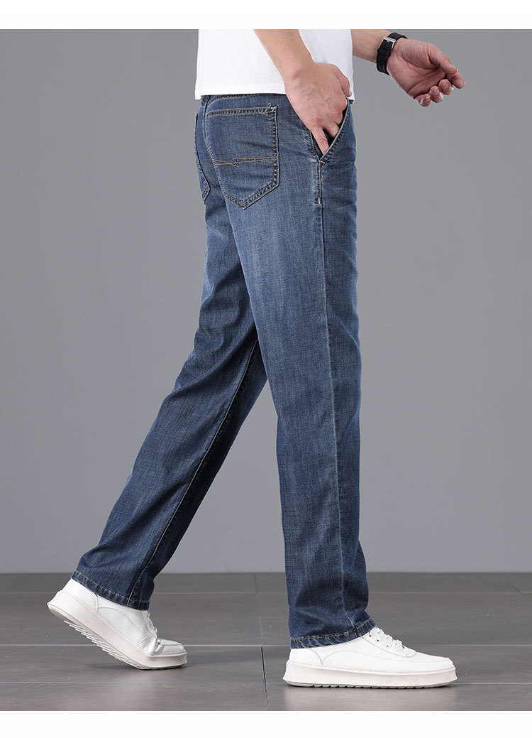 莱赛尔牛仔裤男200斤新疆棉宽松直筒裤 春夏款轻薄透气休闲裤男士详情13