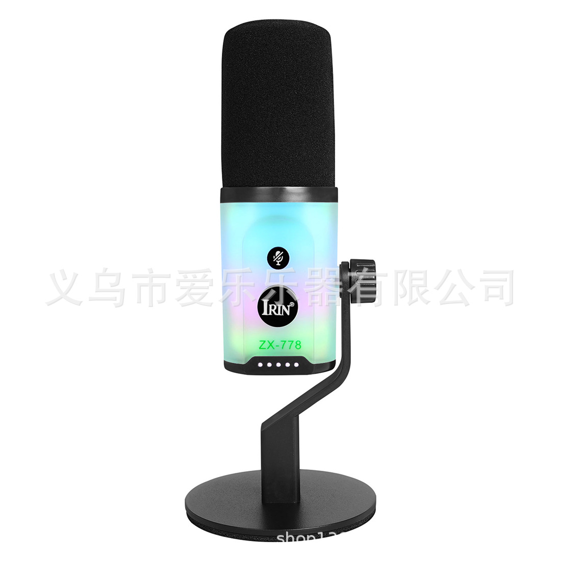 跨境USB直播麦克风炫彩渐变RGB动圈游戏降噪麦克风电脑手机话筒详情11