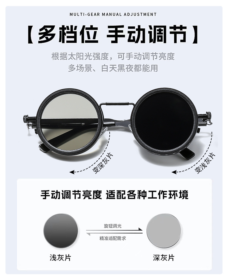 Nuevo material ND9 rango ajustable reducción de luz sombreado pesca doble filtro gafas protección uv polarizado gafas de sol set pic 5