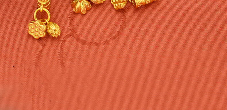 强保色沙金配件diy饰品古法金两世欢莲蓬花苞吊坠手链手绳挂件详情6