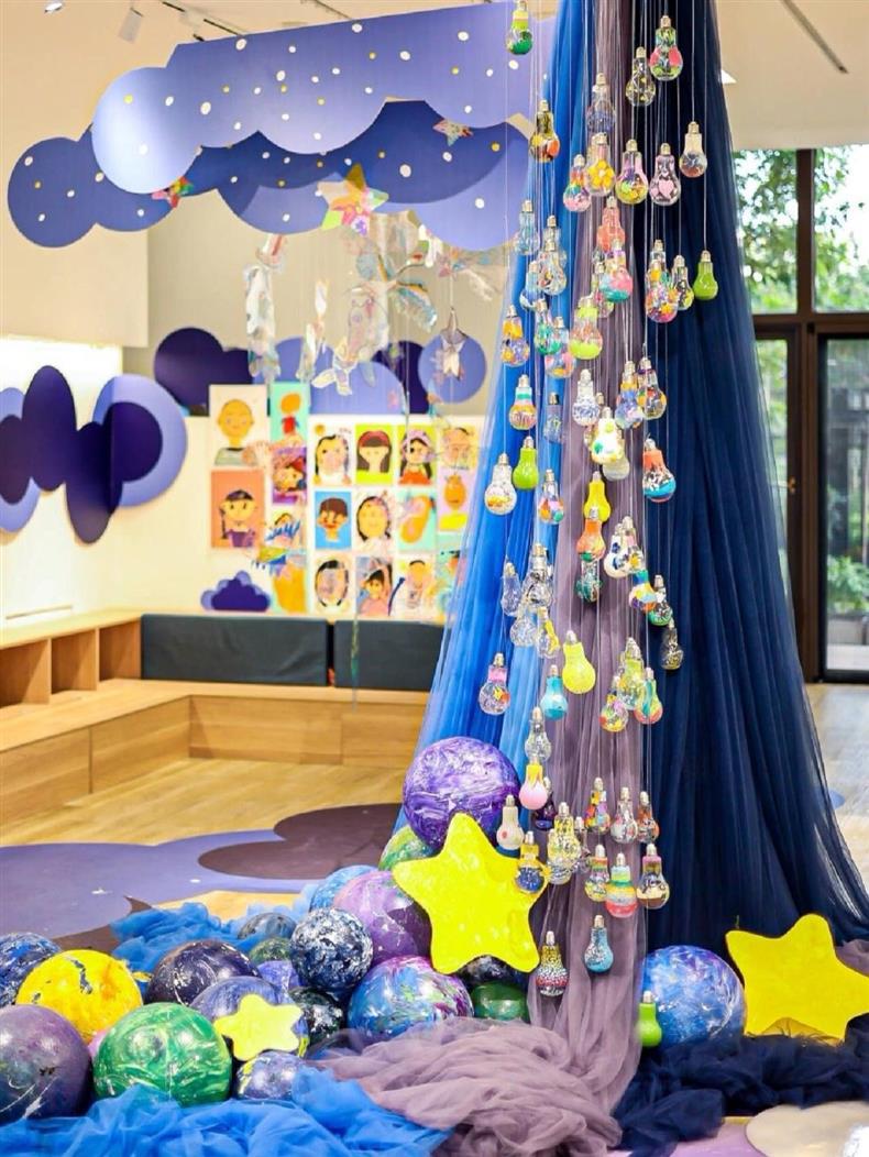 纯色软网纱蓝色主题幼儿园田园风场景婚礼ins风纱网布料详情1