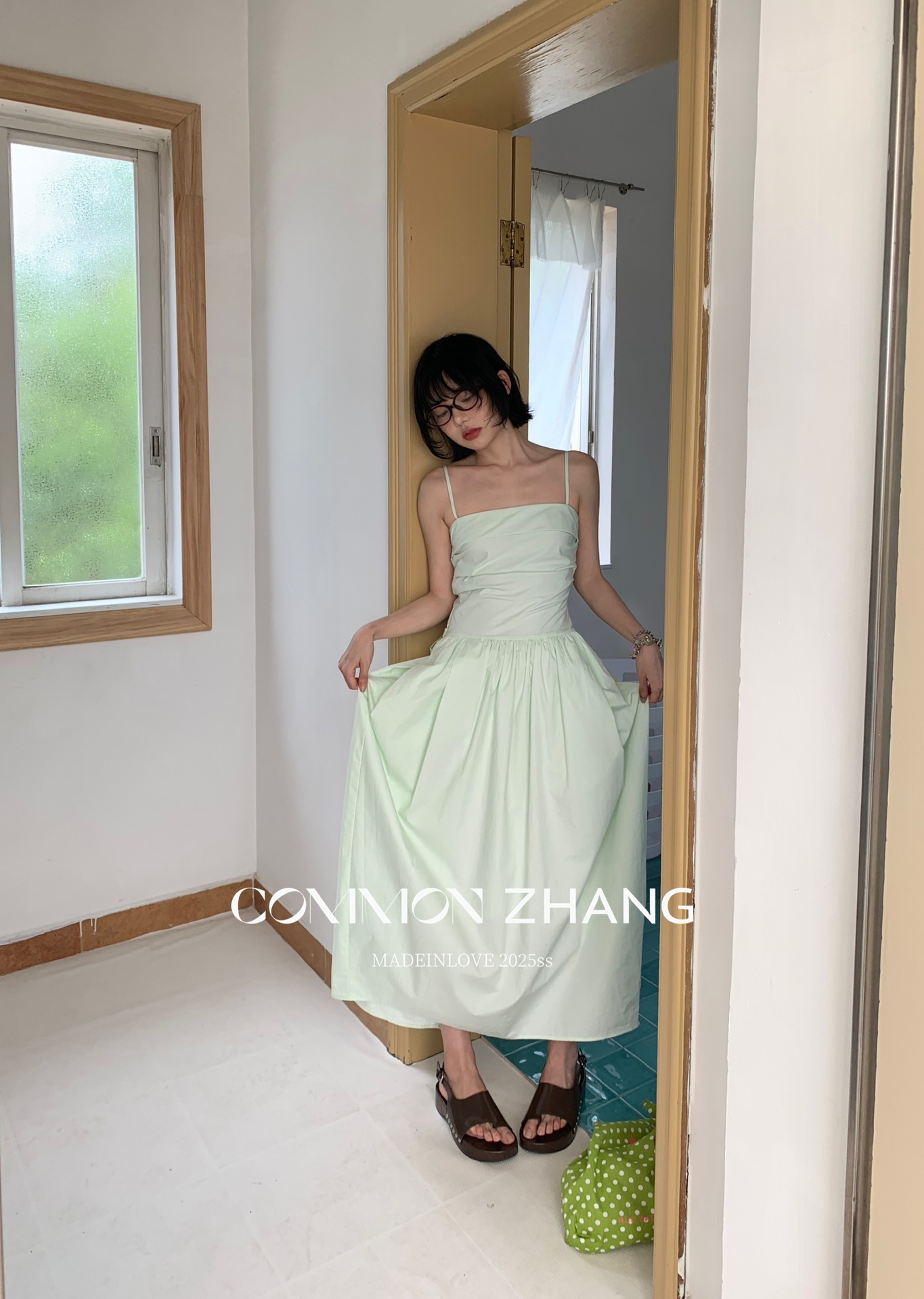 CZ ZHANG Summer Multi-color mint Mamba style lace-up waist-cinching and slimming halter flower bud dress for women B26925 pic 36