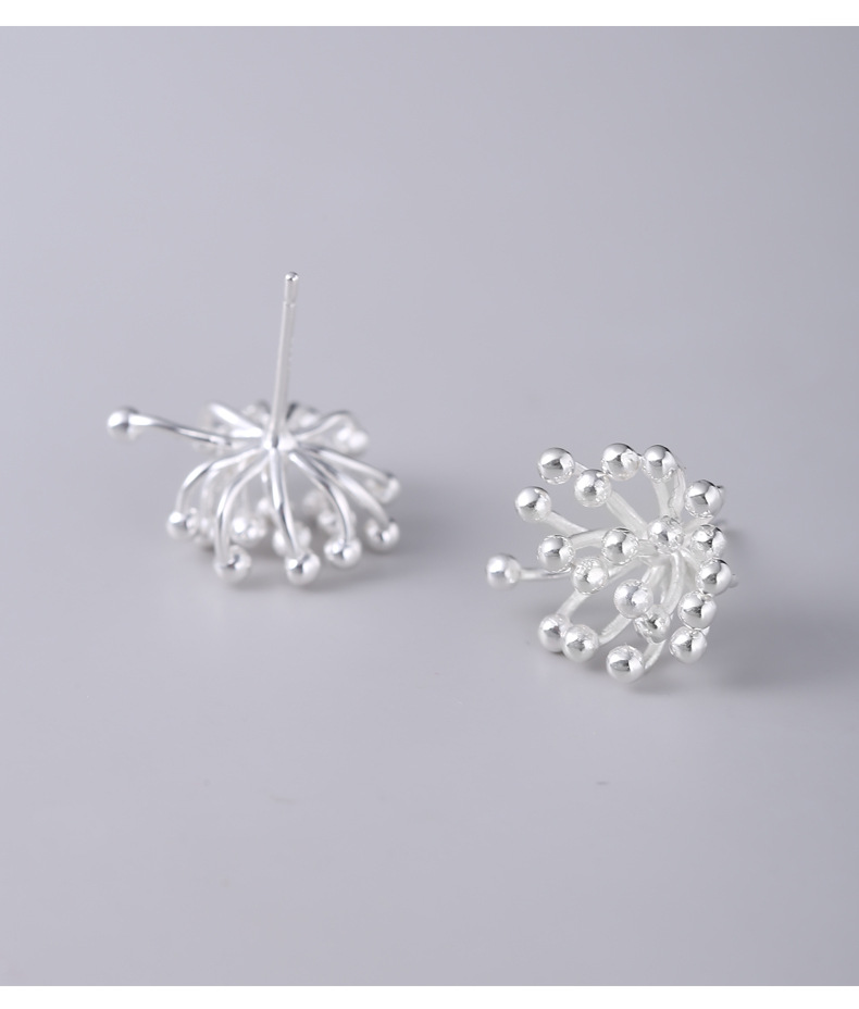 925 sterling silver firework stud earrings for women, simple and niche design, sweet and fresh, designer earrings 9111A pic 12