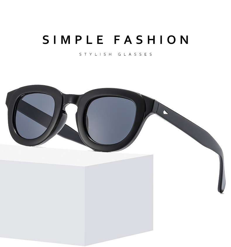 2024夏季新品跨境太阳镜时尚简约几何圆形个性穿搭墨镜防蓝光眼镜详情2