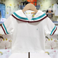 Summer new navy collar striped short-sleeved shirt and shorts two-piece set for boys, stylish MS530701 pic 4