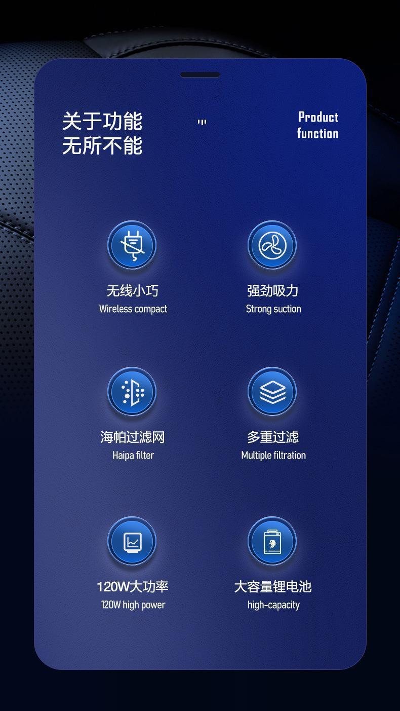 Cross-border wholesale of car vacuum cleaners, wireless car vacuum cleaners, household handheld high-power suction mini vacuum cleaners pic 2
