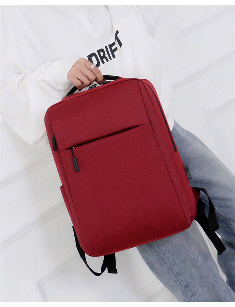 跨境双肩包男士电脑背包可印logo商务休闲包防泼水牛津布学生书包详情23