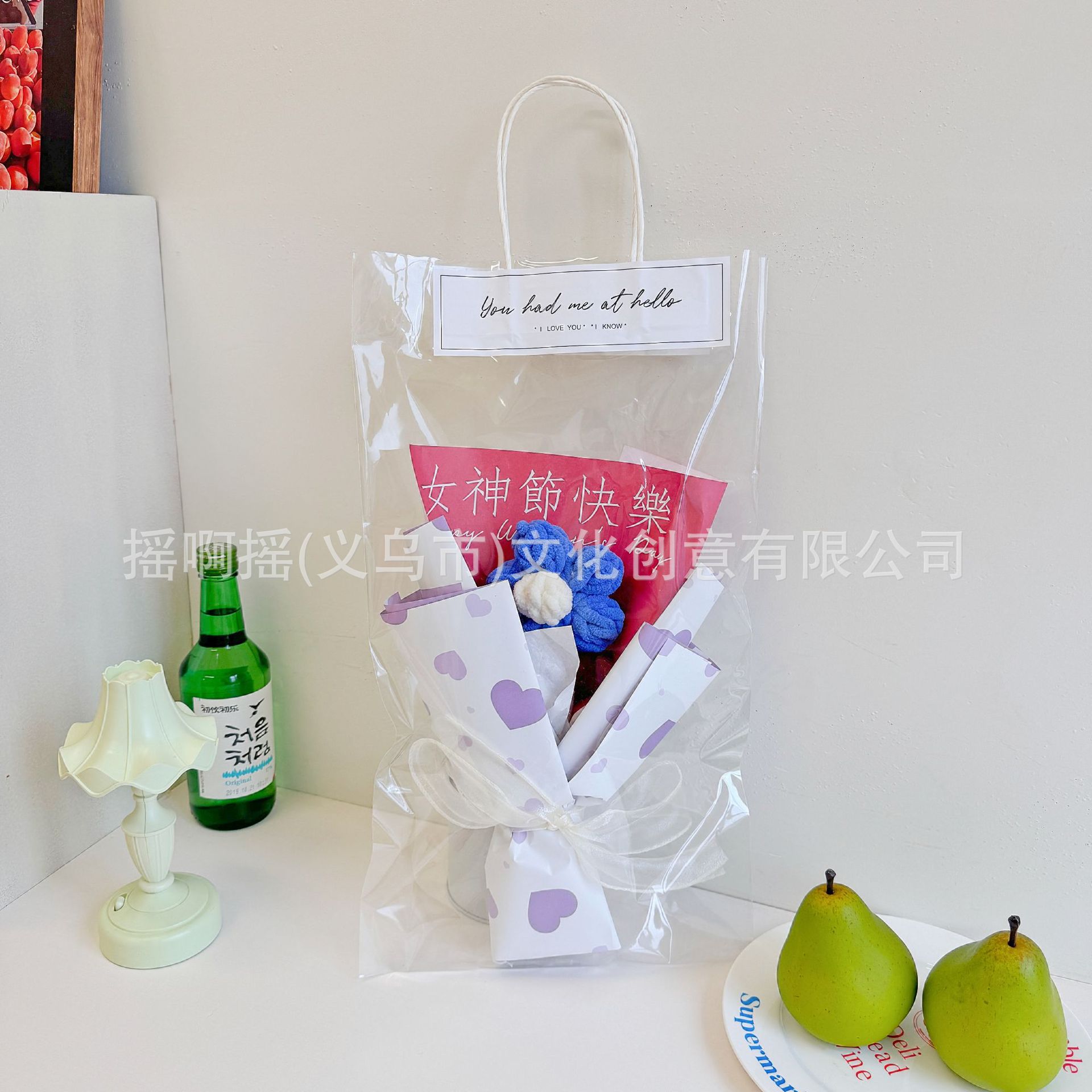手提针织花束女神节三八妇女节花束公司团购礼品针织花束创意摆摊详情9