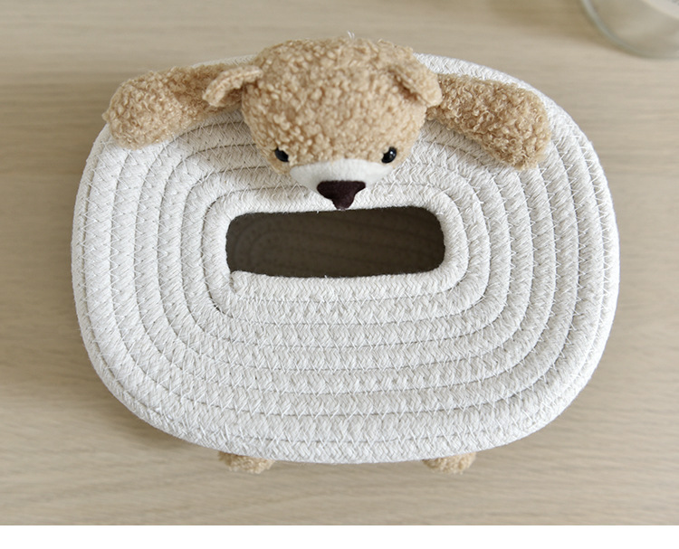 创意北欧风纸巾盒抽纸盒简约卡通棉绳长方形家用客厅餐桌餐巾盒详情5