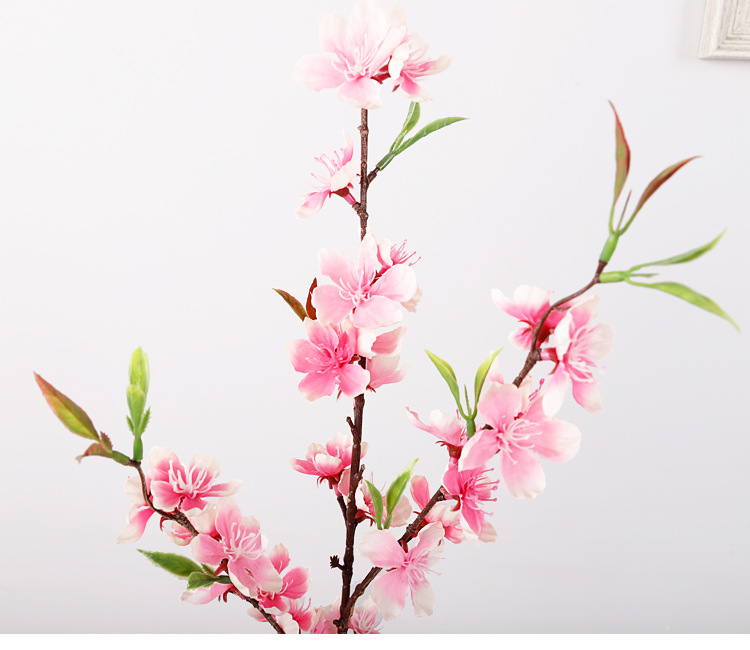 婚庆仿真桃花 花卉桃花枝批发 假花室内客厅装饰绢布小桃花仿真花详情13