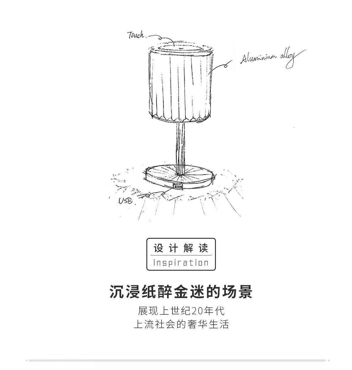 生日礼物送女生床头小夜灯ins网红盖茨比线条光影台灯浪漫氛围灯详情7