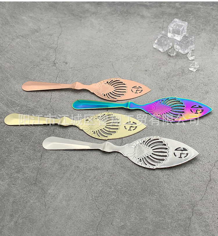 304 stainless steel absinthe spoon, sugar strainer, mesh strainer, ice cube grid, bitters strainer, hollowed-out absinthe spoon, cocktail shaker pic 7