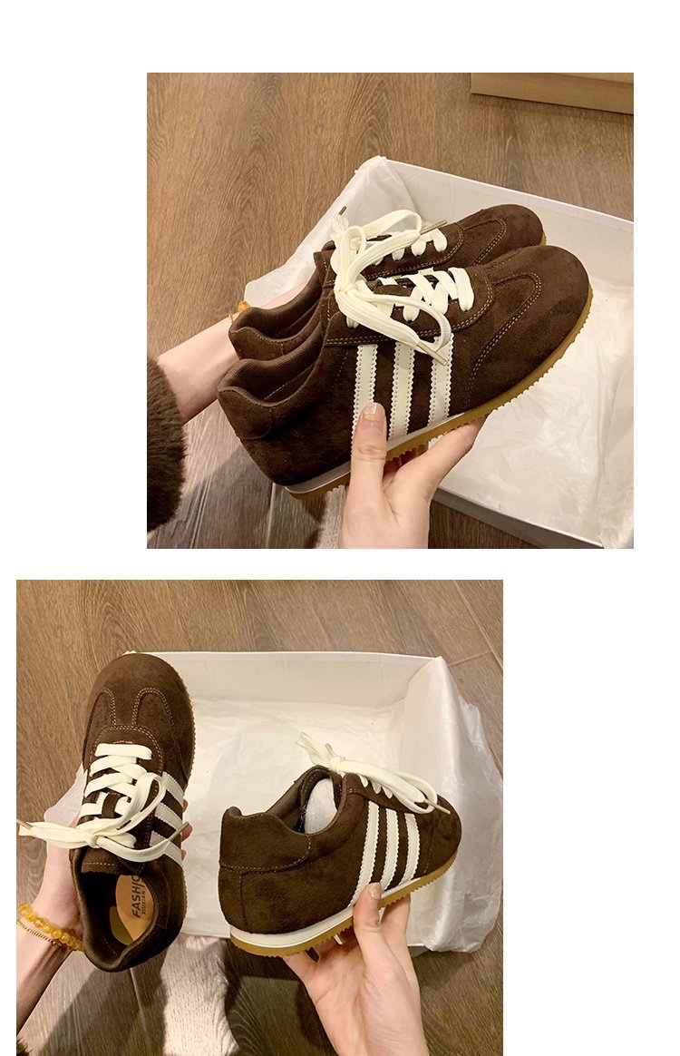 复古红色德训鞋女款小白鞋2025新款休闲板鞋运动厚底阿甘鞋详情32