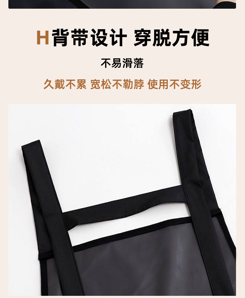 免洗围裙女家用厨房防水防油餐饮做饭专用透明TPU材质年轻工作服详情4