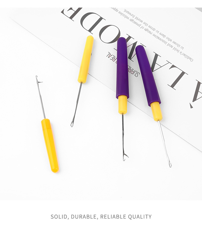 厂家批发带盖舌头编织工具假发钩针毛线勾针脏辫接发假发带舌钩针详情16