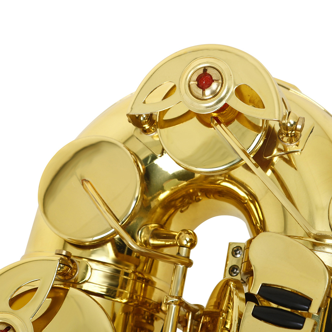 Alto Alto saxophone for export, aluminum alloy case, E-flat key, brass tube body, white shell gold saxophone instrument pic 14