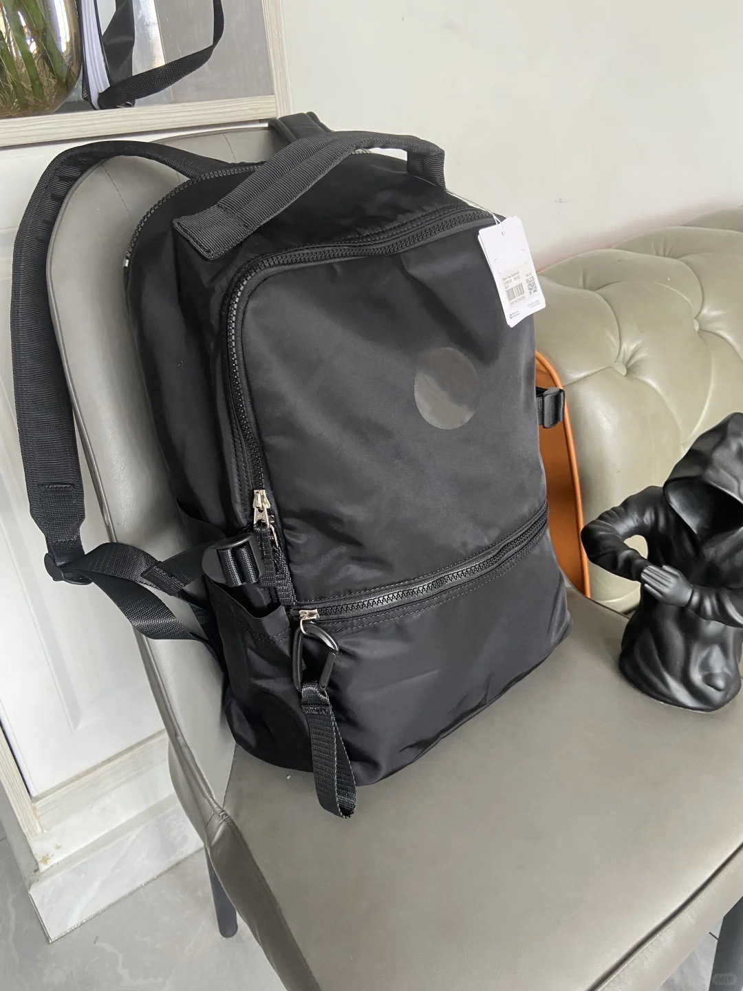 lulu unisex backpack, fashionable nylon backpack, large-capacity student schoolbag, outdoor travel and leisure bag pic 3