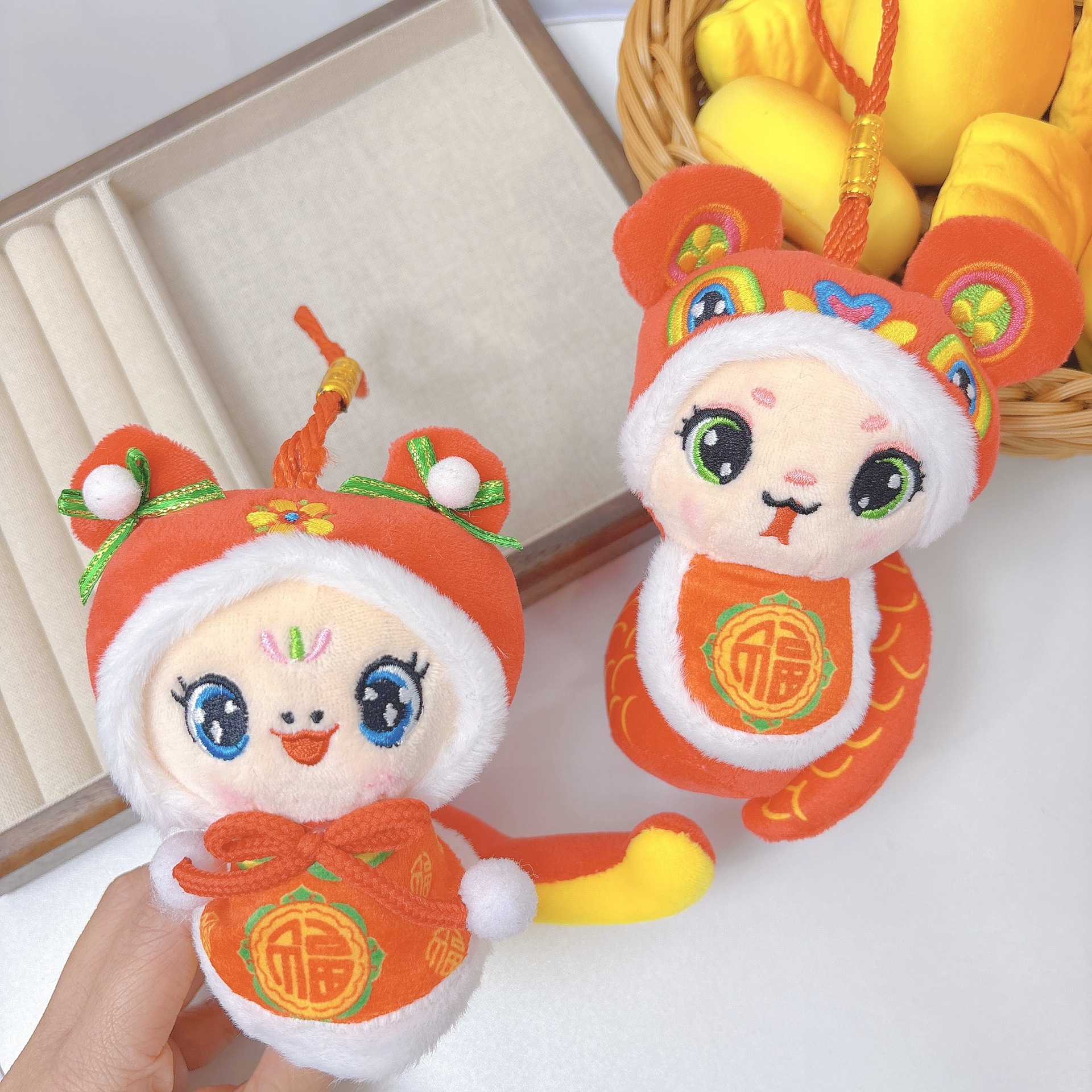 Año nuevo bendito serpiente festivo país marea de peluche zodiaco serpiente colgante mascota muñeca muñeca reunión anual evento regalo moe pic 2