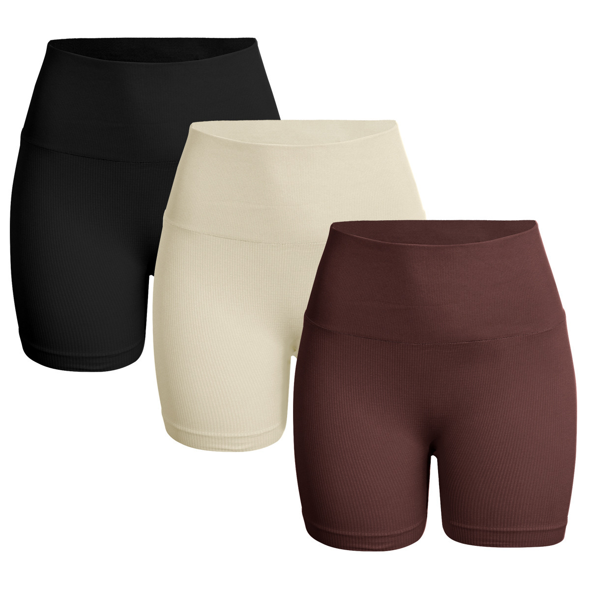 Cross-border seamless threaded peach shorts, hip-lifting yoga capri pants, super elastic slimming sports running fitness pants for women pic 8