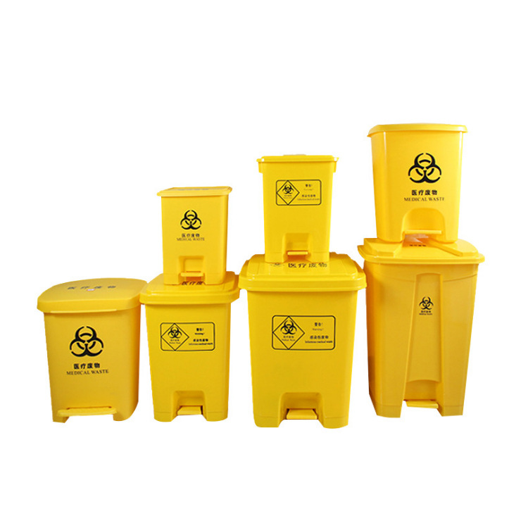 外贸专供医疗利器盒医用废物垃圾桶带盖收纳圆形方形大容量垃圾桶详情10