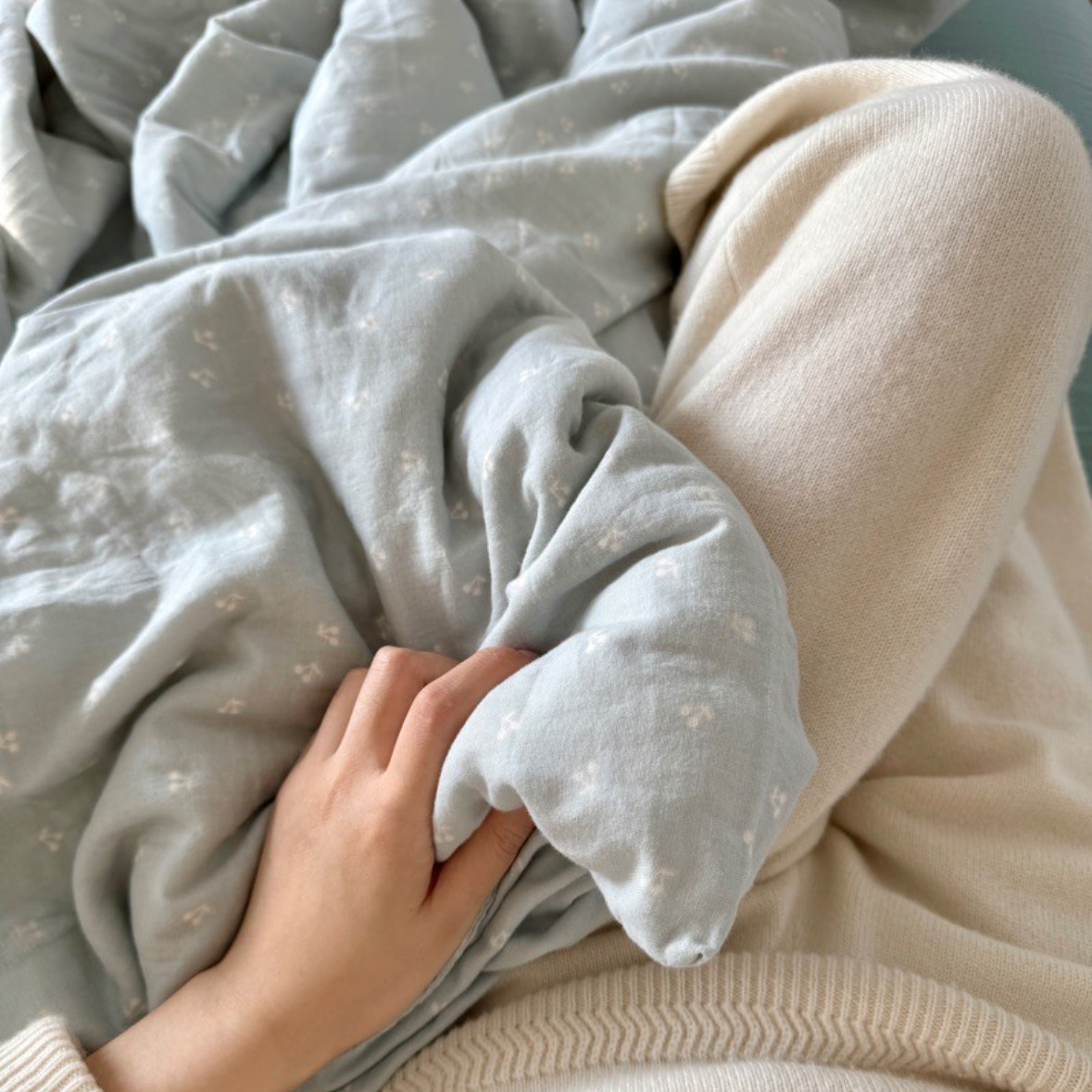 小红书A类全棉有氧双层纱四件套母婴级透气纯棉纱布小清新Kitty猫详情36