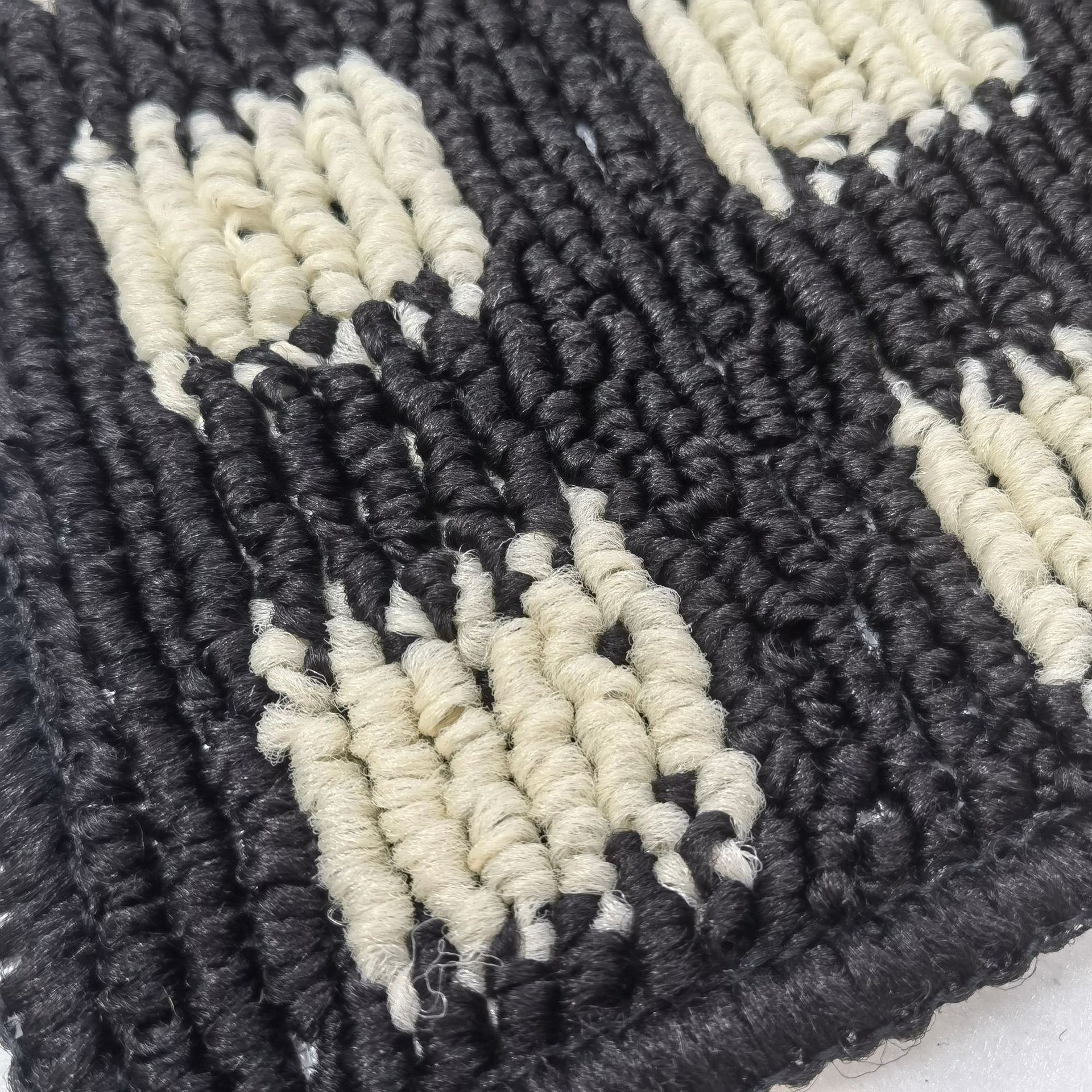 圈绒丙纶格调提花方格白色TPR底室内厨房客厅卫生间防滑地垫脚垫详情5