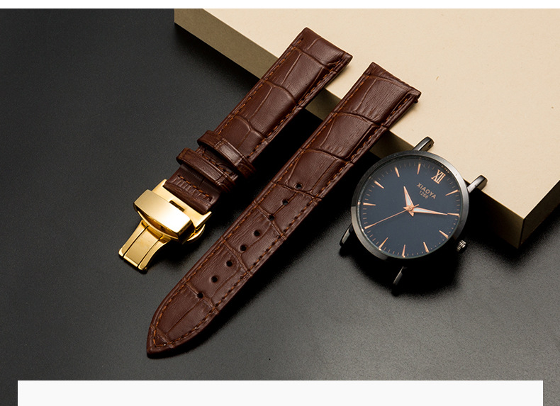 牛皮真皮表带男女蝴蝶扣通用款现货表带表链工厂直销详情8