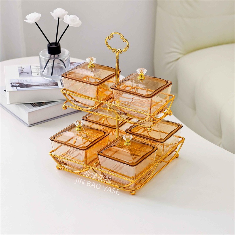 轻奢高颜值玻璃果盘商用水果拼盘家用创意分格干果盒小吃零食盘详情41